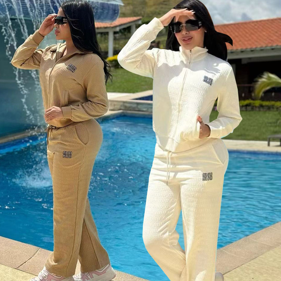 Fashionable Steel Embossed Embroidery Trendy Casual Suit