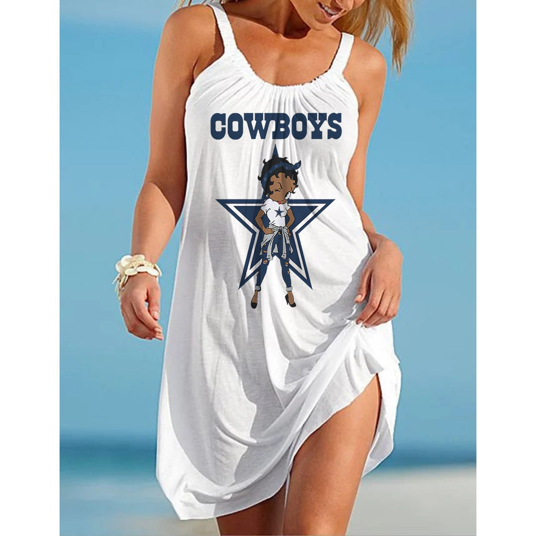 Dallas Cowboys 3D Digital Printed Suspender Dress