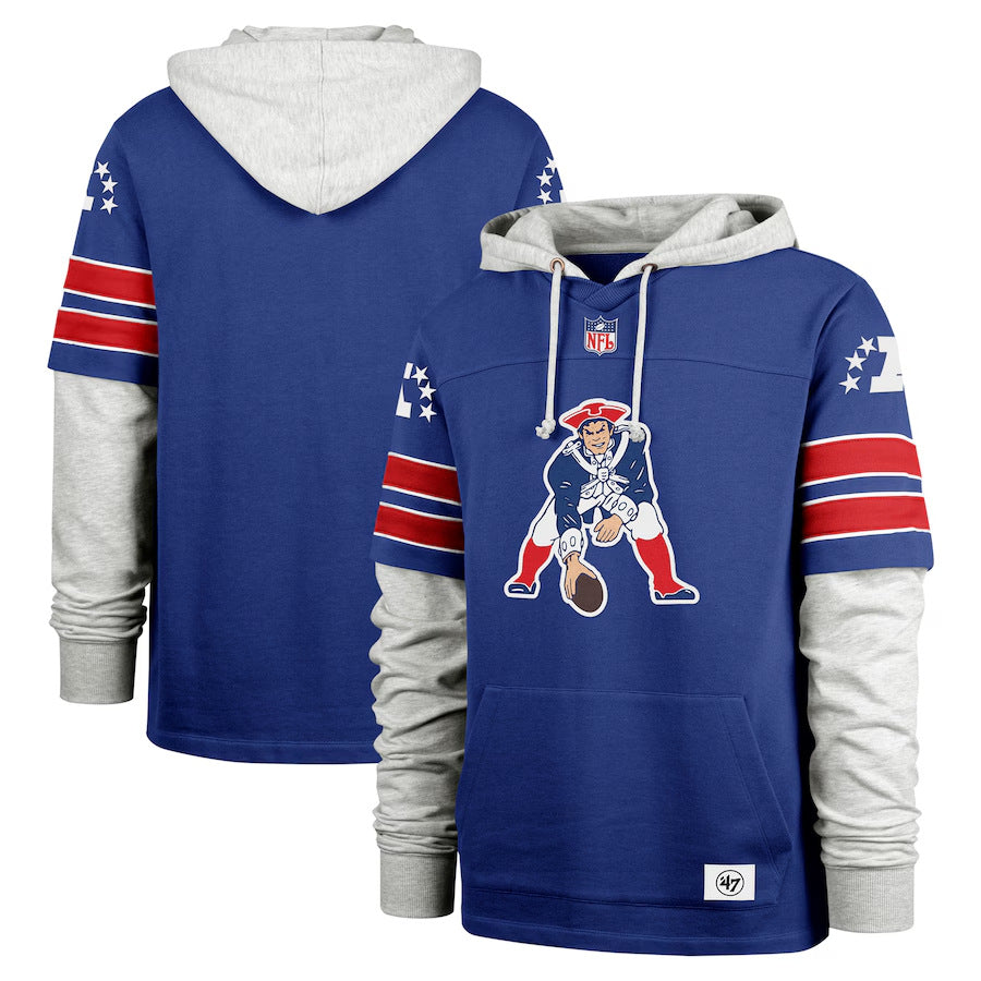 New England Patriots Casual Sports Fake Two-piece Hoodie