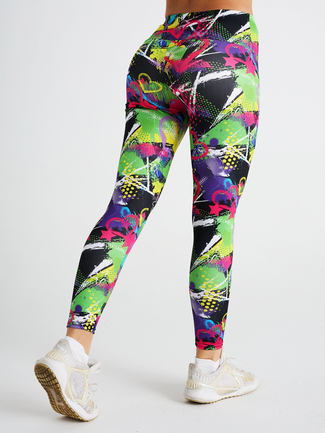 Abstract Love Star Print High Waist Sports Fitness Yoga Pants