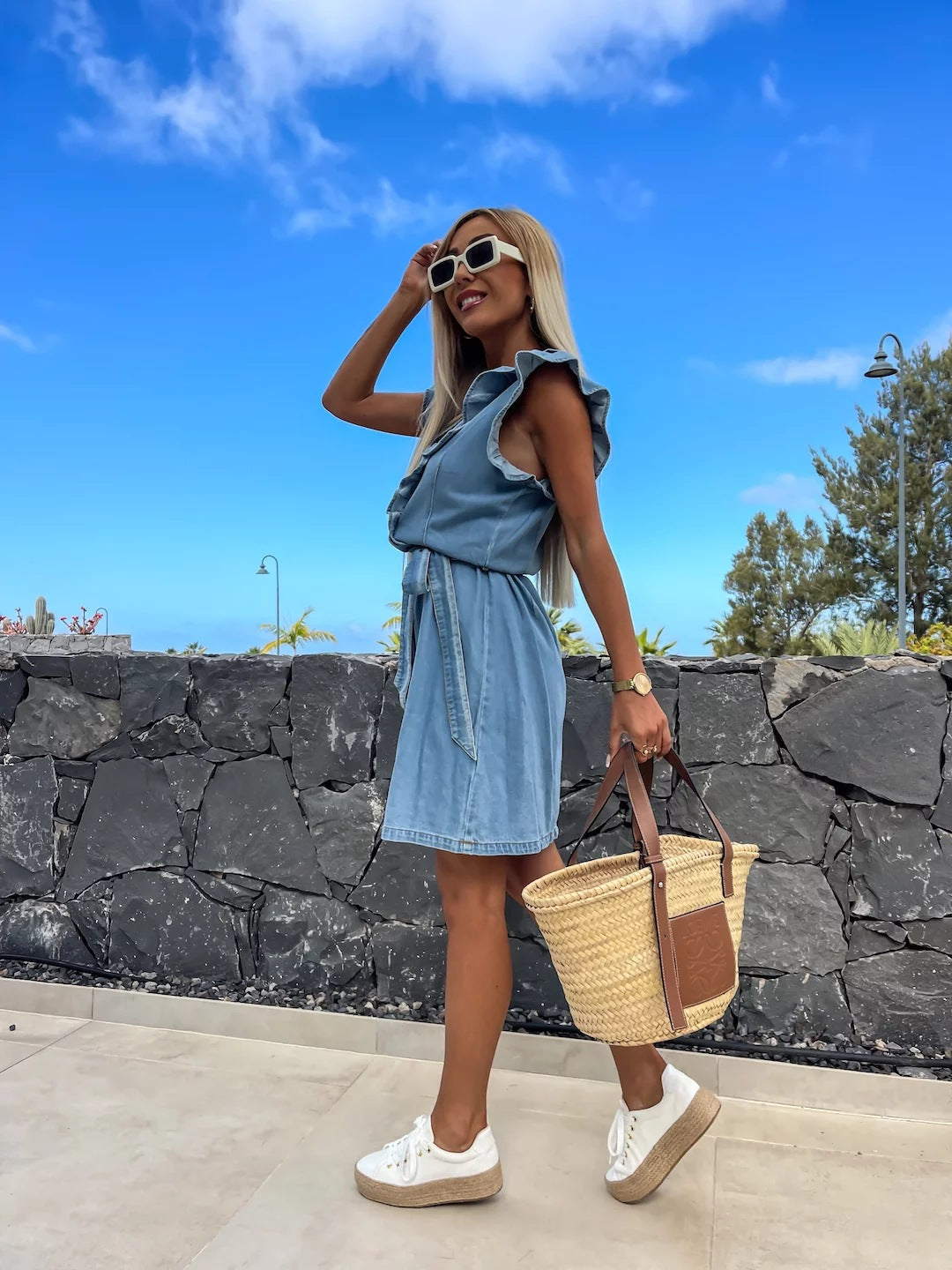 Fashion Casual Sleeveless Loose Denim Dress
