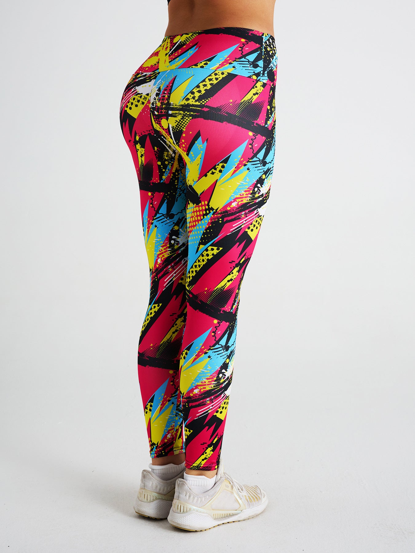 Abstract Tie-dye Printed High-waist Sports Fitness Yoga Pants