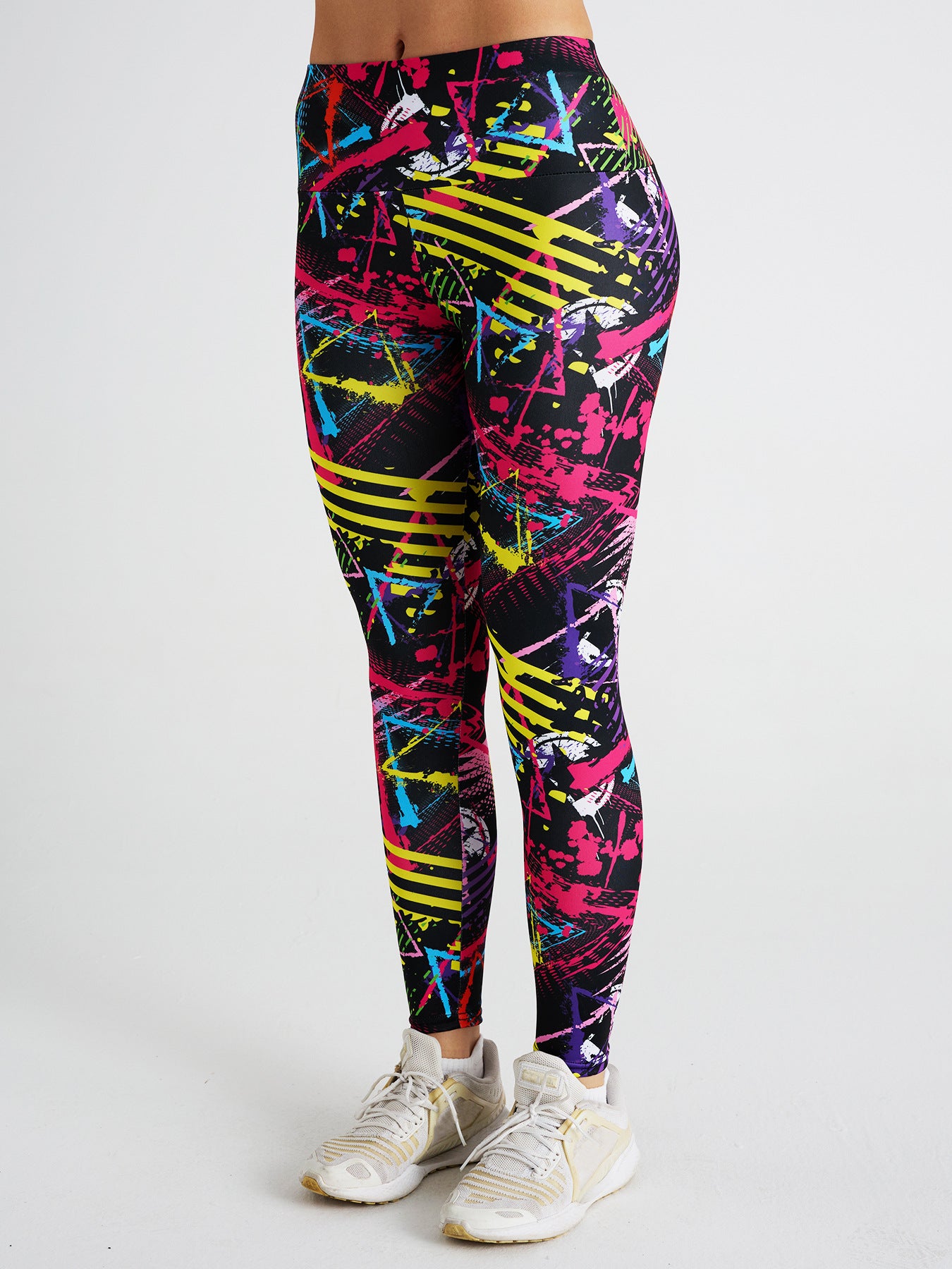 Abstract Graffiti Print High Waist Sports Fitness Yoga Pants