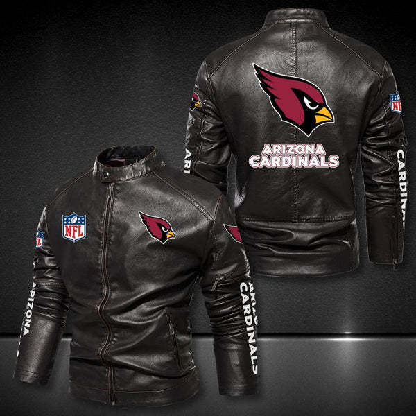 Arizona Cardinals Vintage Distressed Leather Jacket