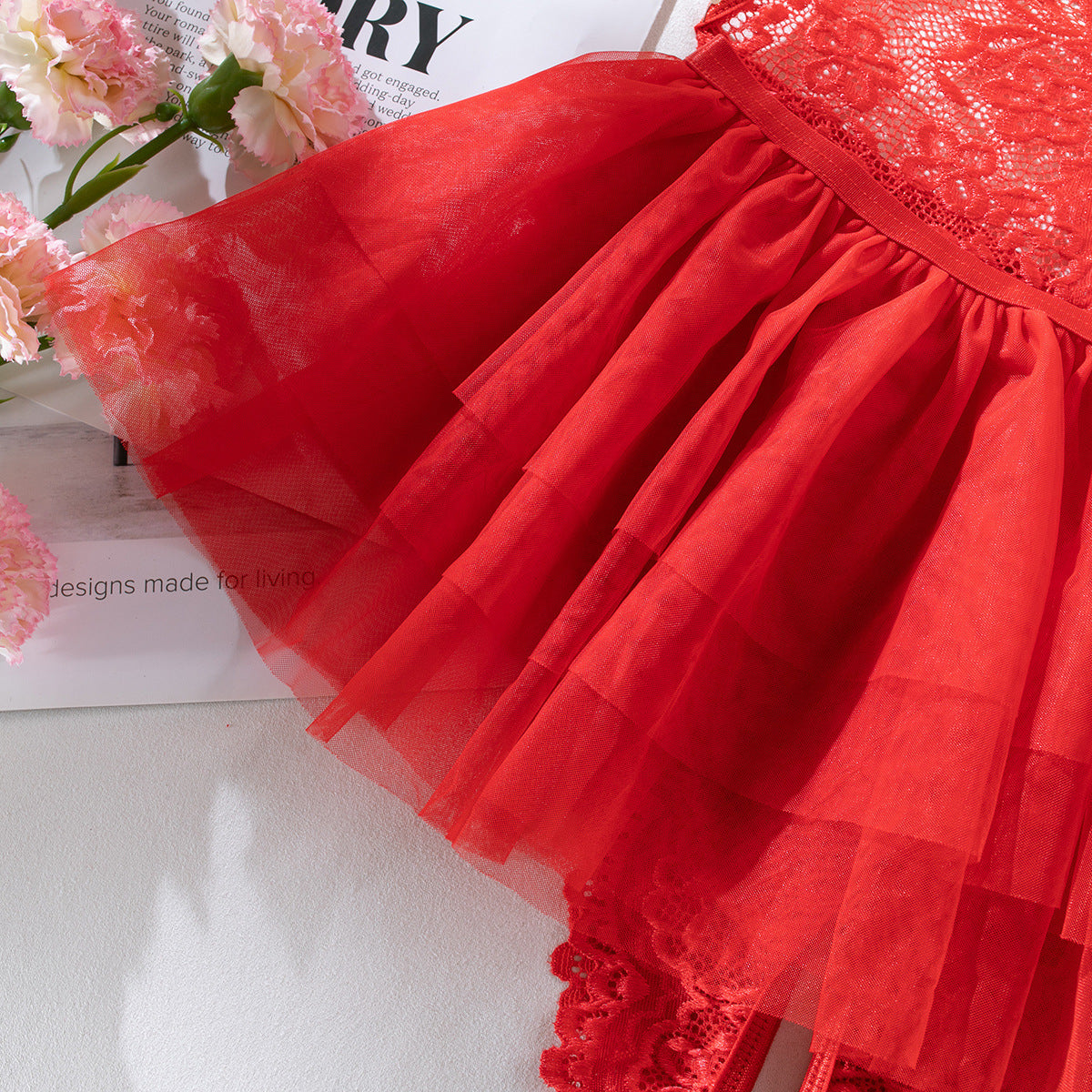 Heart Accessory Lace Detachable Sexy Dress Two-piece Set