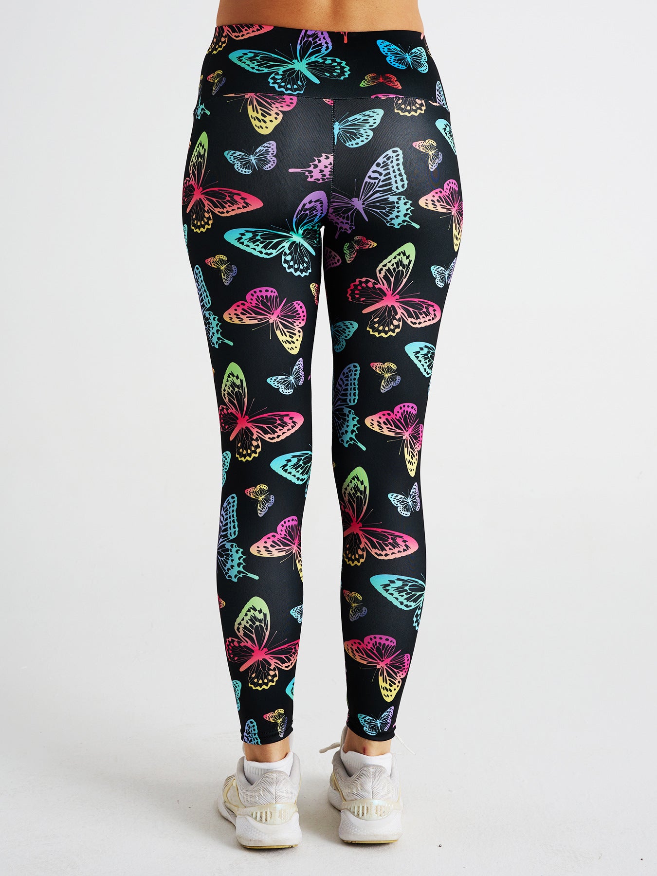 Colorful Butterfly Print High Waist Sports Fitness Yoga Pants