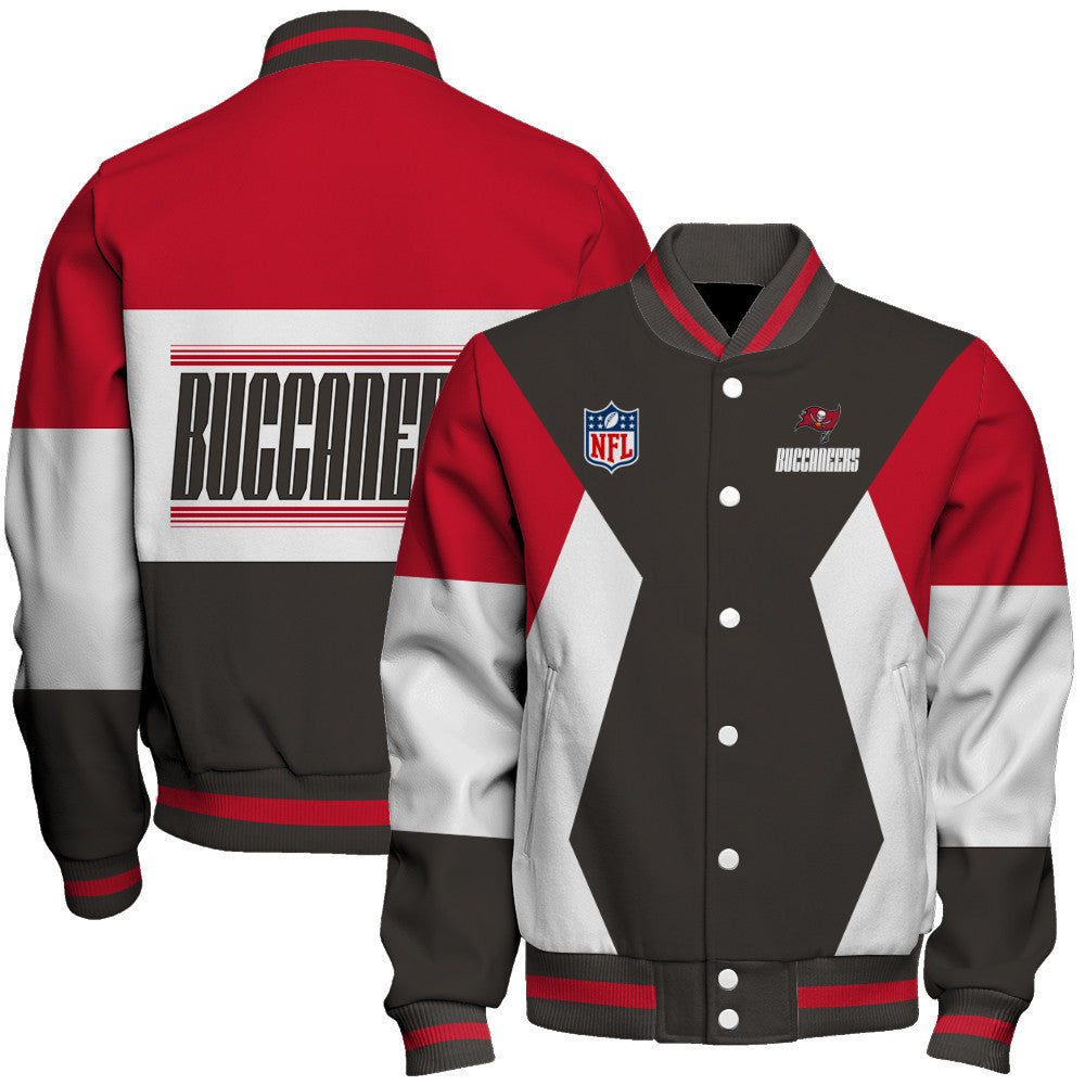 Tampa Bay Buccaneers Printed Team Color-block Single-layer Thin Stand-collar Jacket