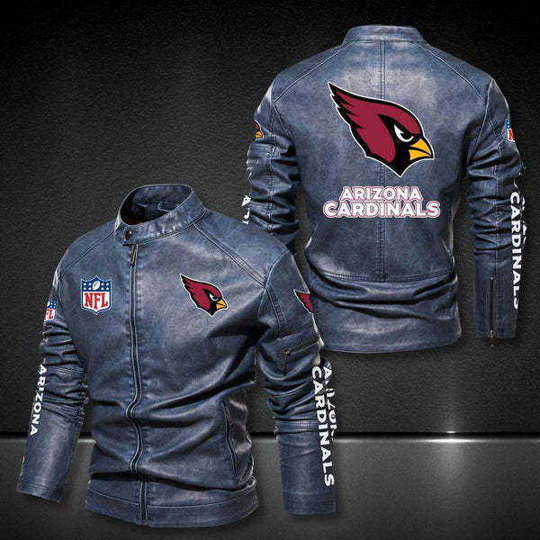 Arizona Cardinals Vintage Distressed Leather Jacket
