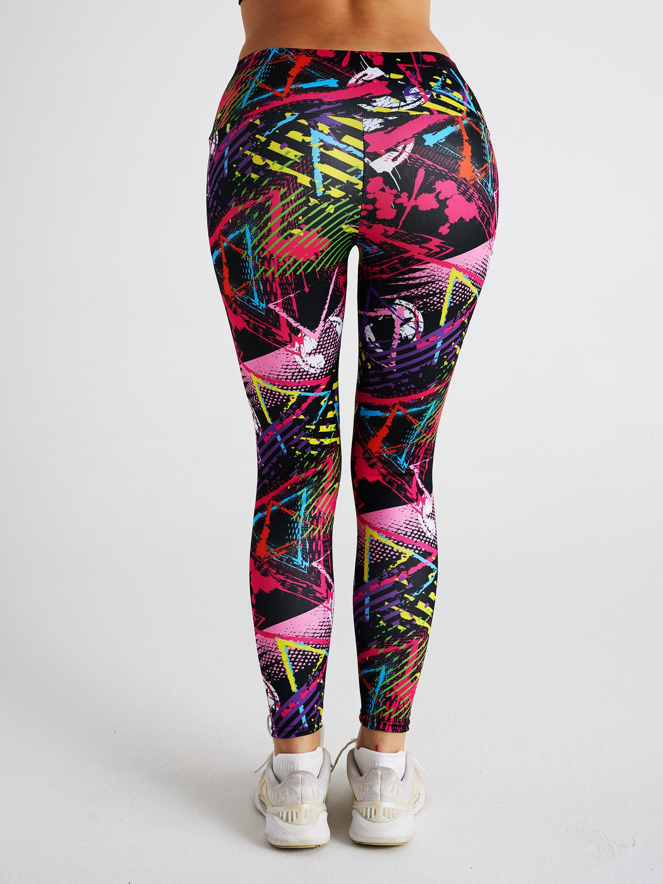 Abstract Graffiti Print High Waist Sports Fitness Yoga Pants