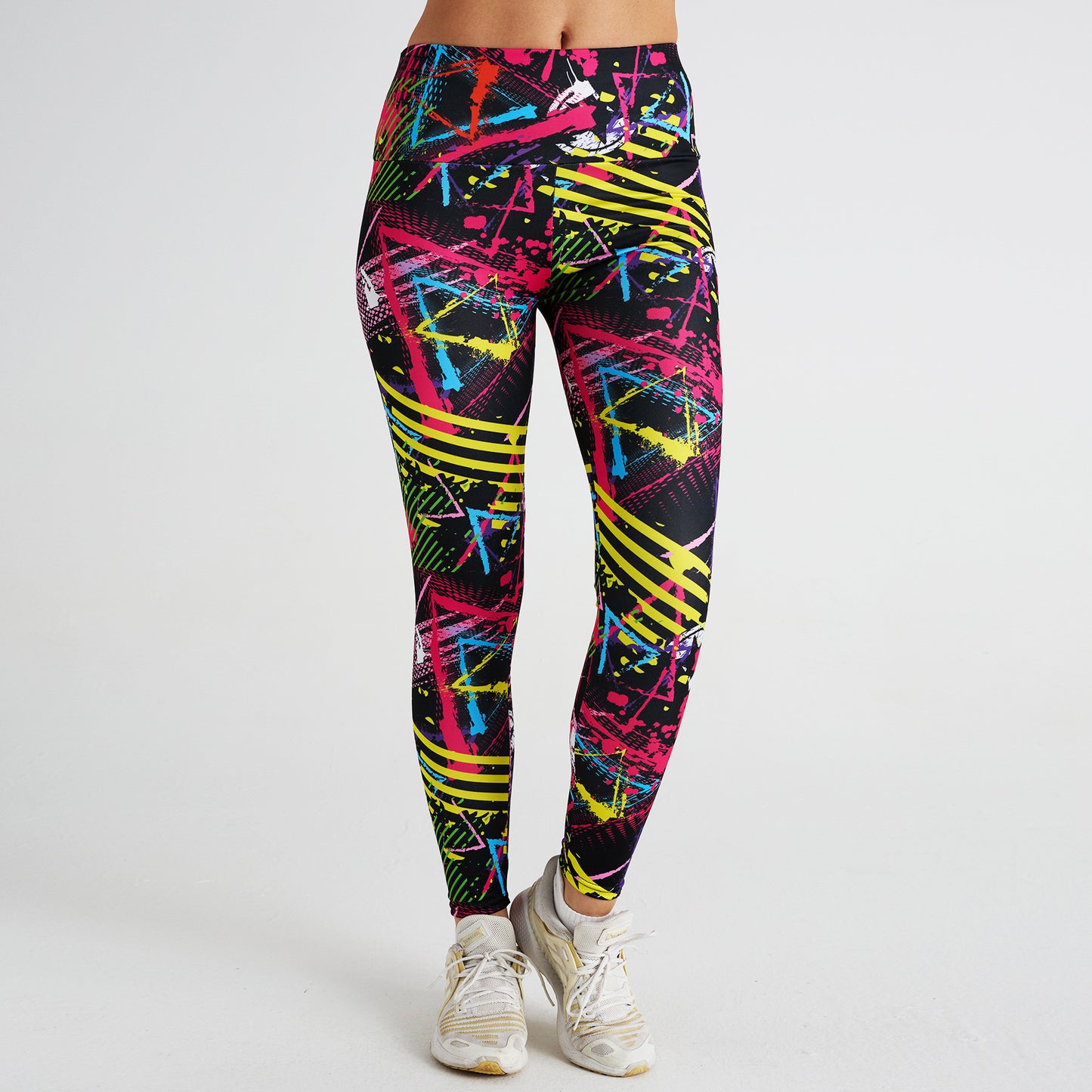 Abstract Graffiti Print High Waist Sports Fitness Yoga Pants