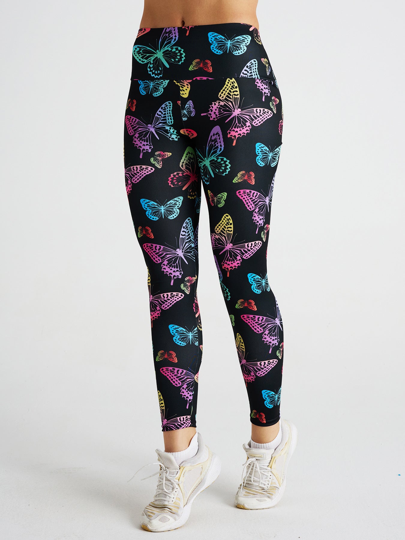 Colorful Butterfly Print High Waist Sports Fitness Yoga Pants