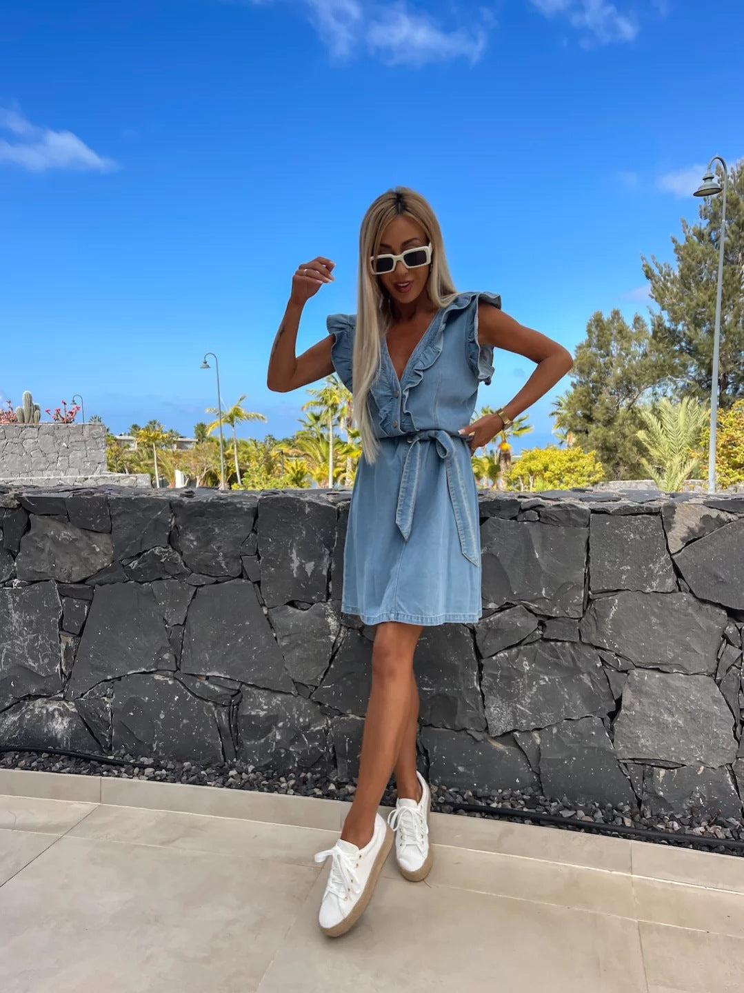 Fashion Casual Sleeveless Loose Denim Dress