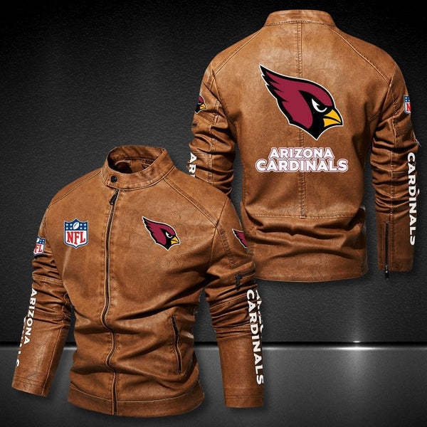 Arizona Cardinals Vintage Distressed Leather Jacket
