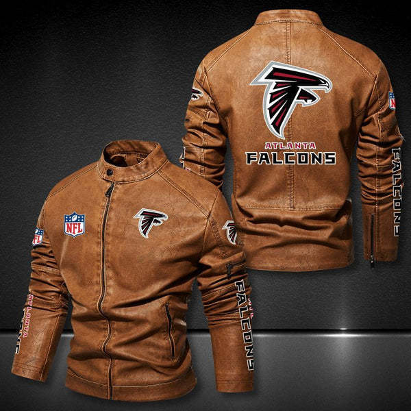 Atlanta Falcons Vintage Distressed Leather Jacket