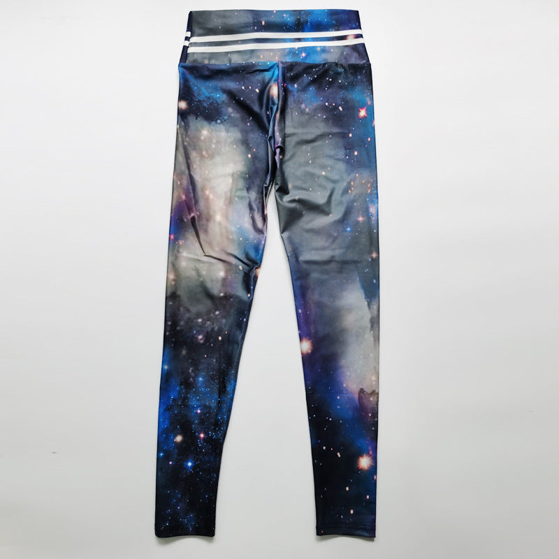 Starry Sky Print High Waist Sports Fitness Yoga Pants