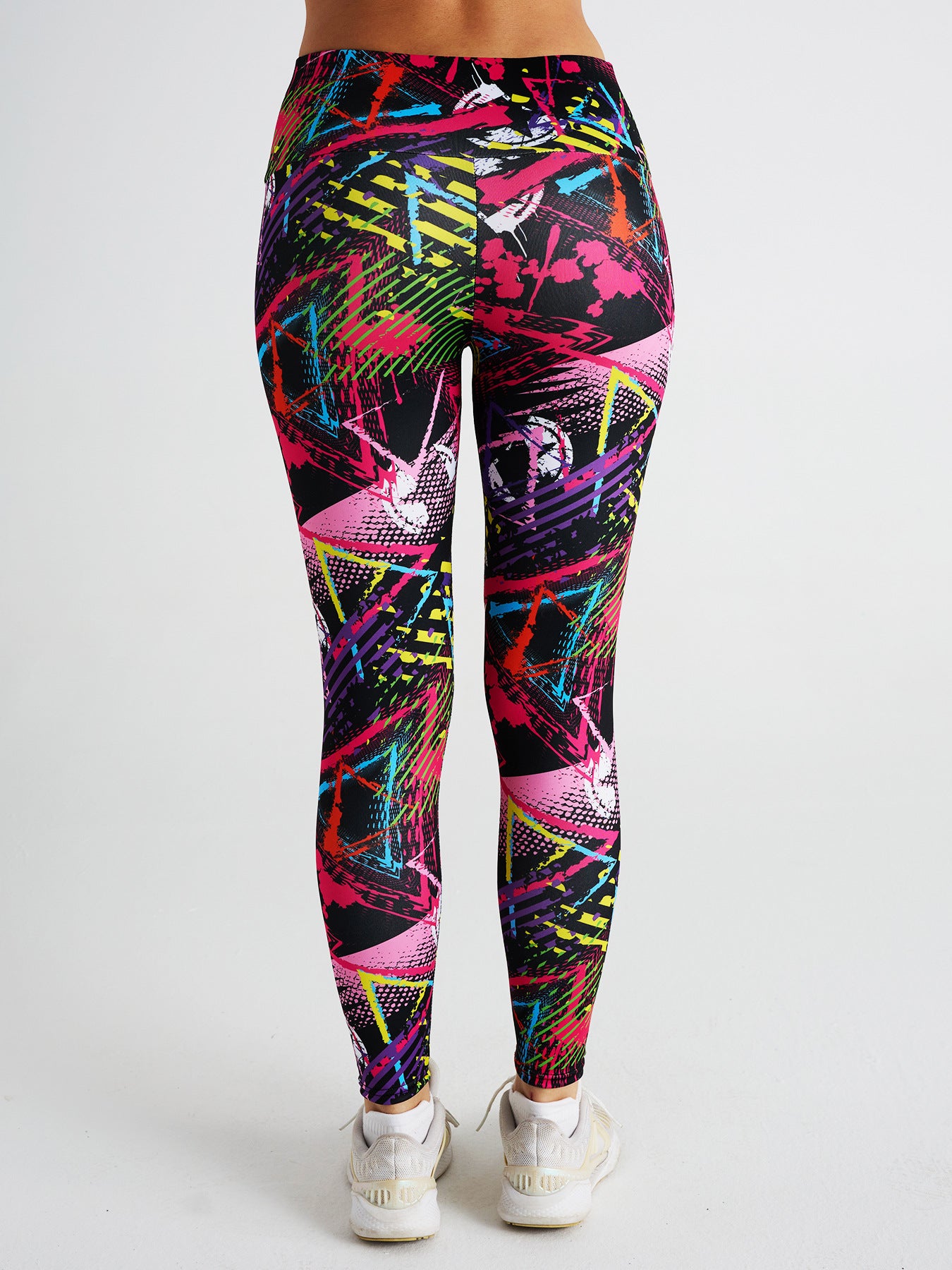 Abstract Graffiti Print High Waist Sports Fitness Yoga Pants