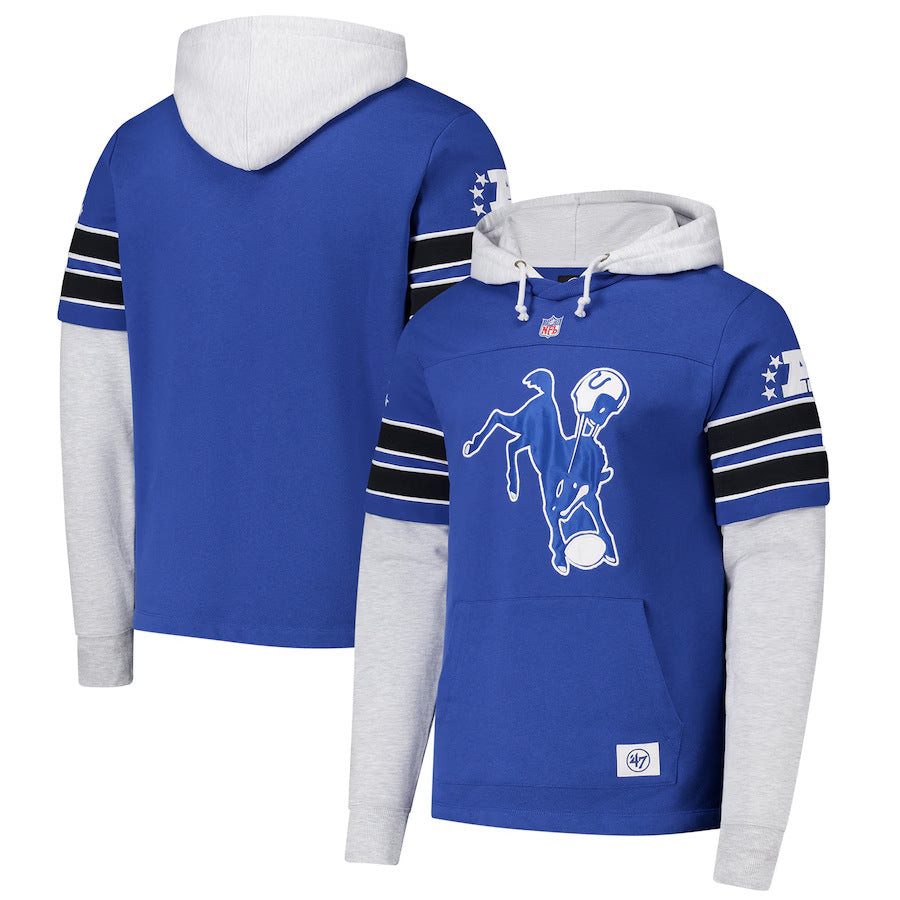 Indianapolis Colts Casual Sports Fake Two-piece Hoodie
