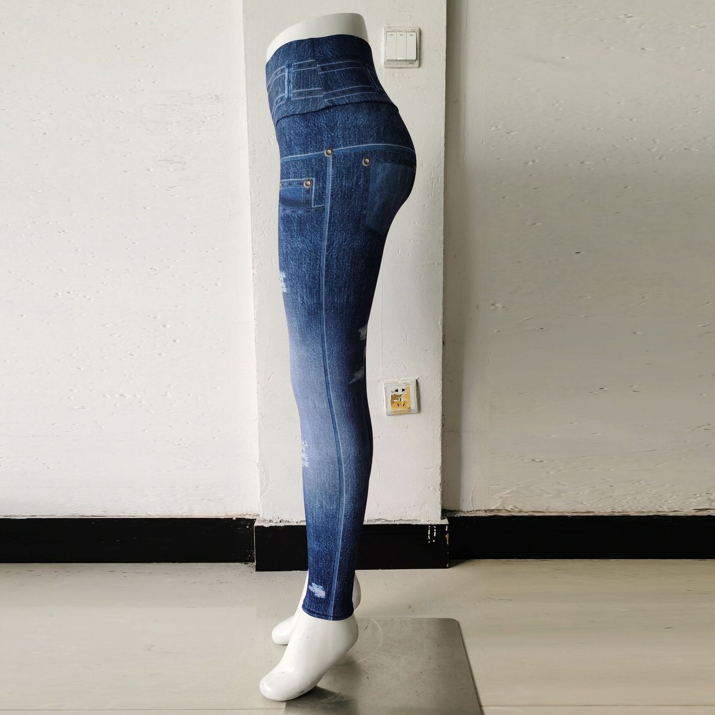 Peach Hip Jeans Printed High Waist Sports Fitness Yoga Pants