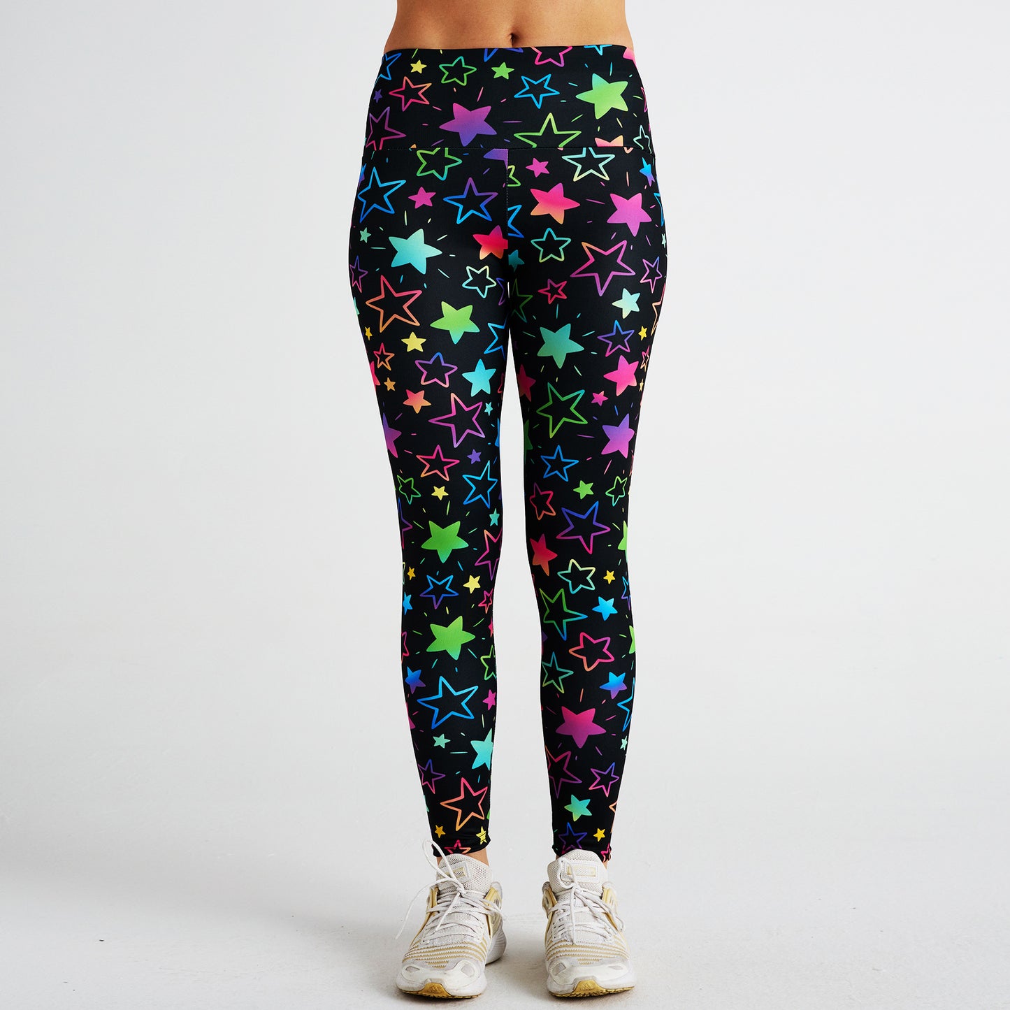 Cartoon Star Print High Waist Sports Fitness Yoga Pants