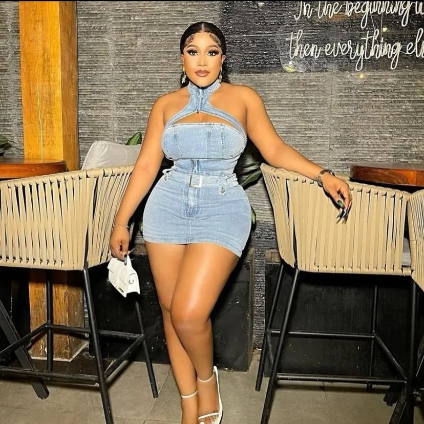 Casual Halter Neck Zipper Sexy Stretch Washed Denim Skirt Set