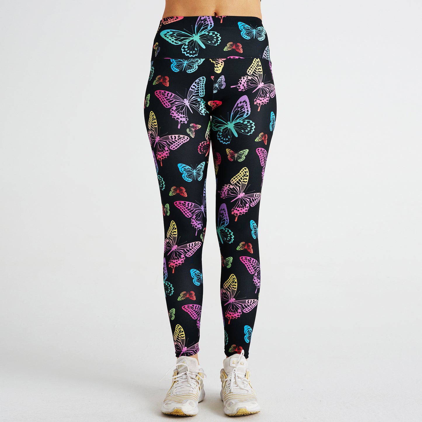 Colorful Butterfly Print High Waist Sports Fitness Yoga Pants