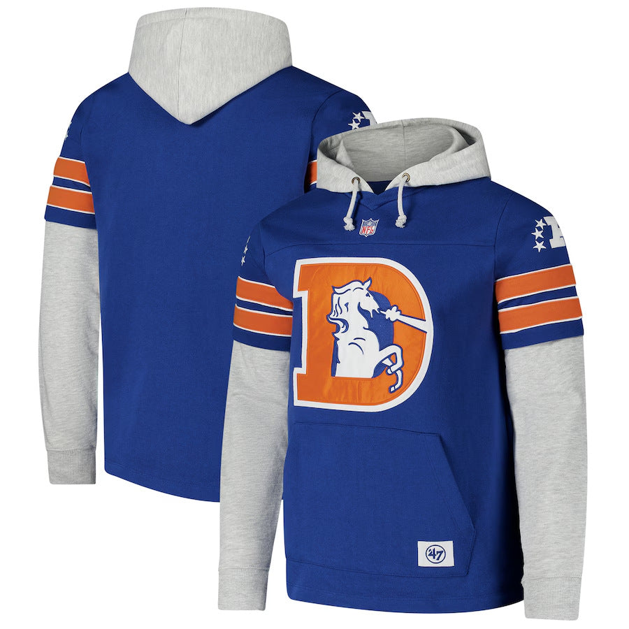 Denver Broncos Casual Sports Fake Two-piece Hoodie