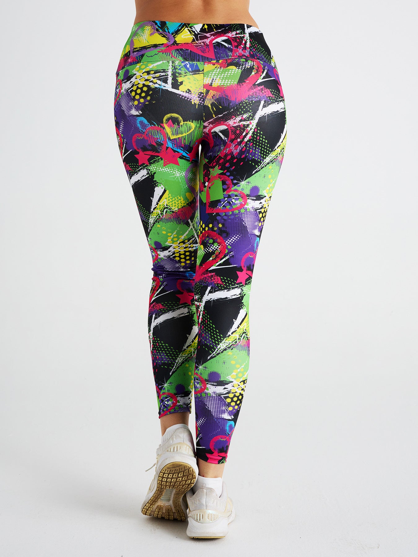 Abstract Love Star Print High Waist Sports Fitness Yoga Pants