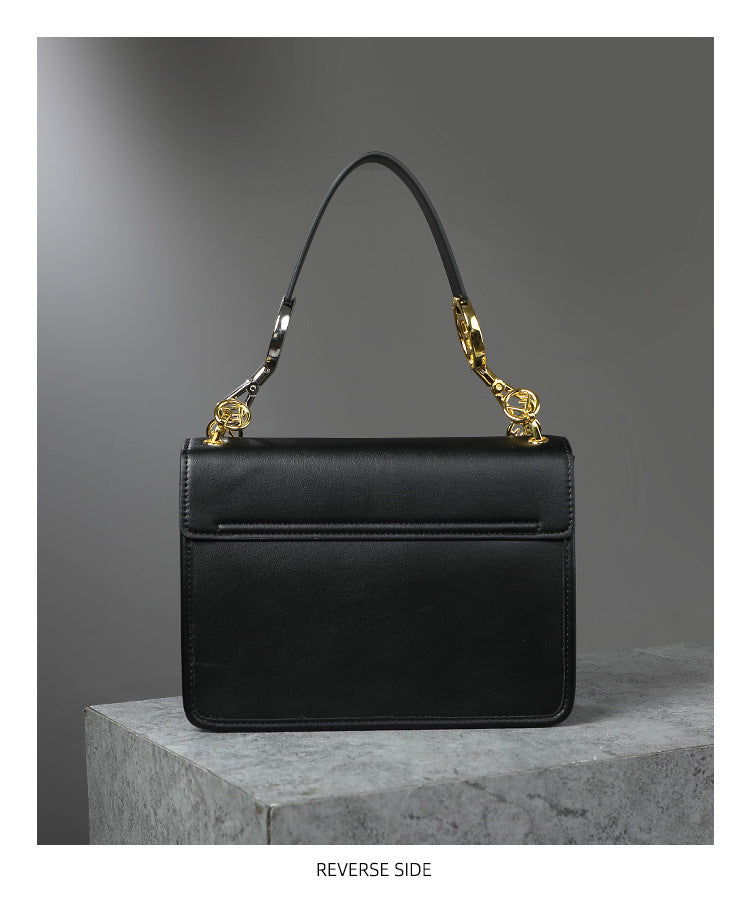Fashionable Embossed Hollow Decoration Wide Shoulder Strap Crossbody Commuter Bag