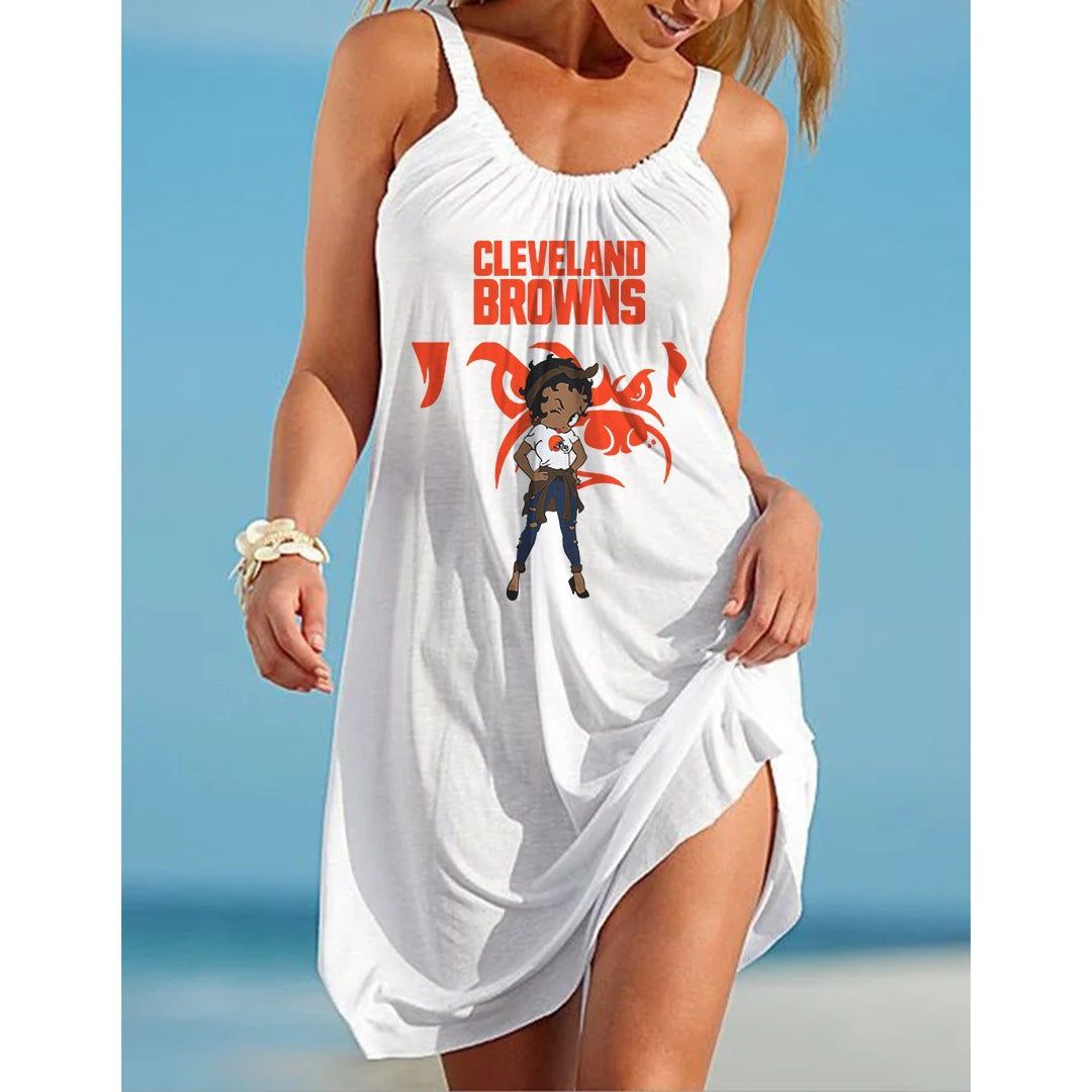 Cleveland Browns 3D Digital Printed Suspender Dress