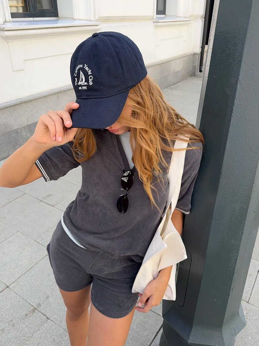 New Summer Polo Collar Short-sleeved Top and Wide-leg Shorts Casual Suit