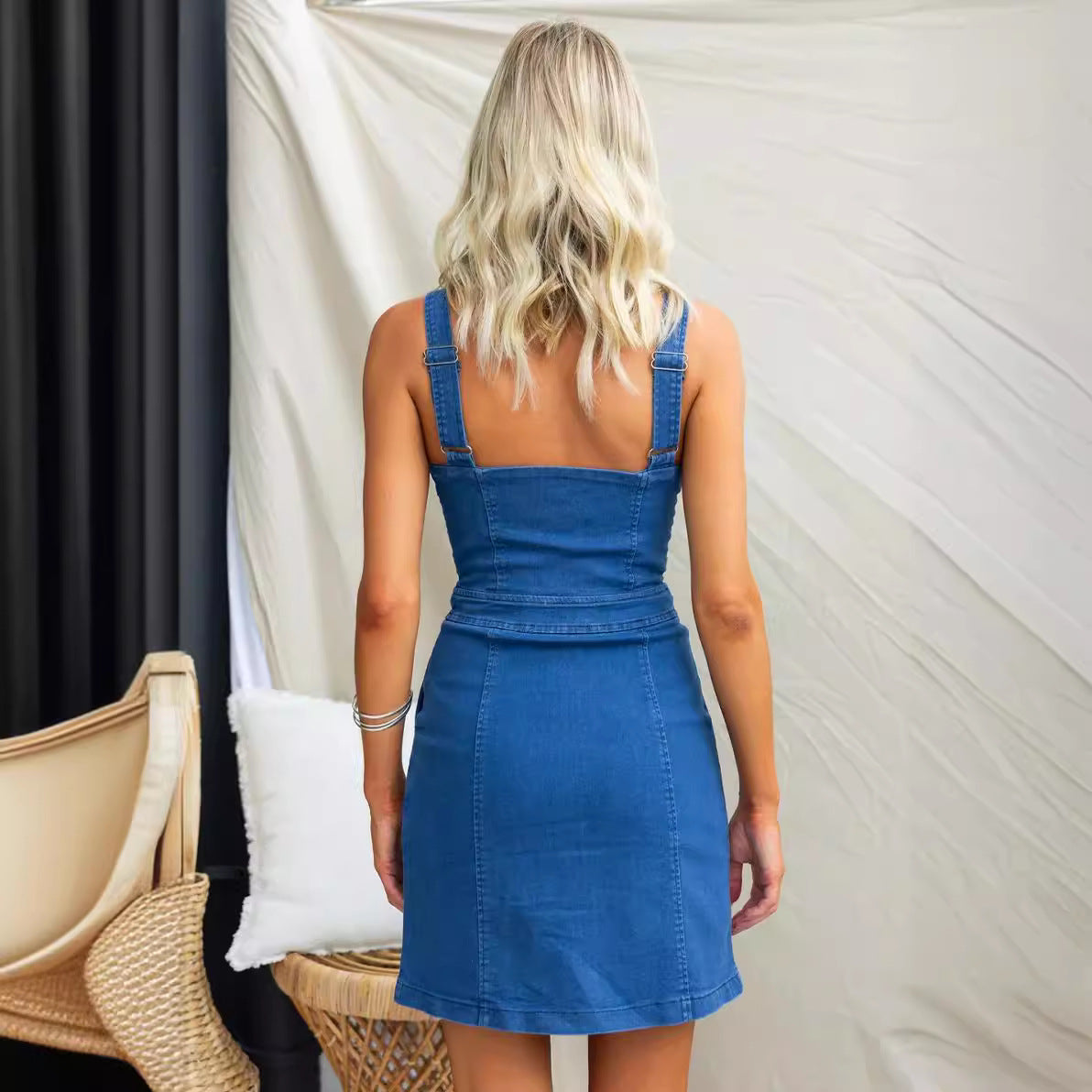 Casual Fashion Slim Fit Denim Sleeveless Dress