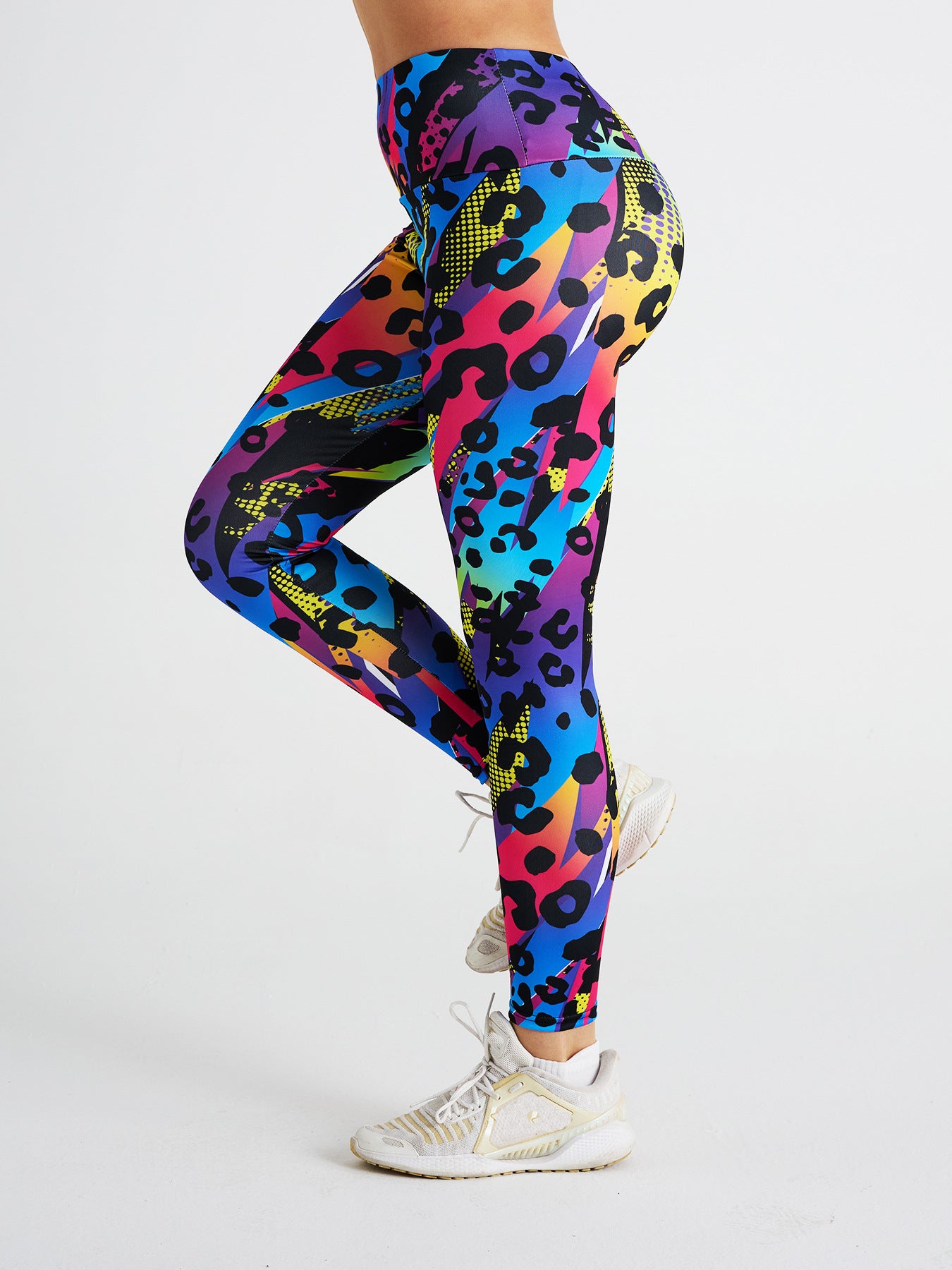 Colorful Leopard Print High Waist Sports Fitness Yoga Pants