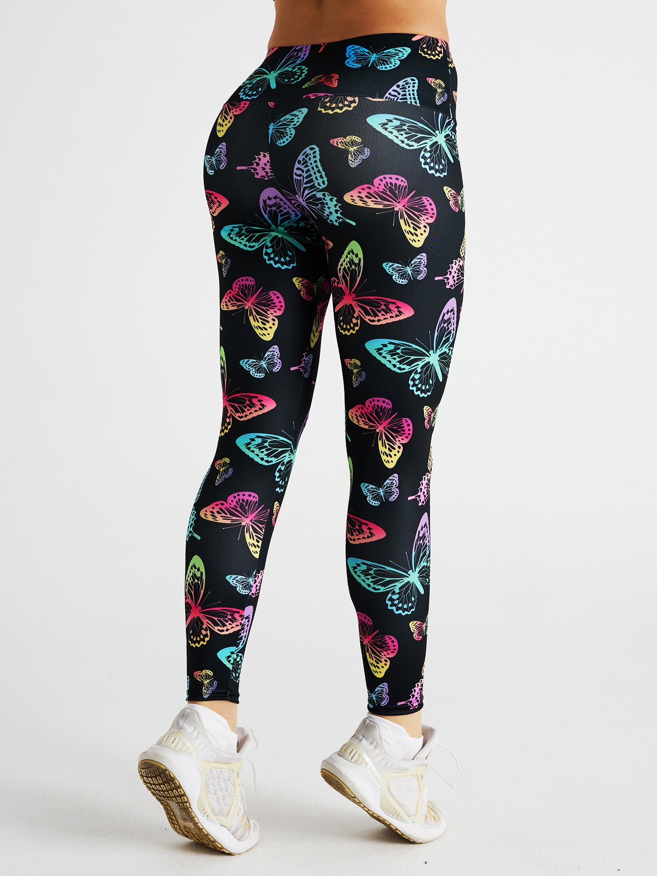 Colorful Butterfly Print High Waist Sports Fitness Yoga Pants