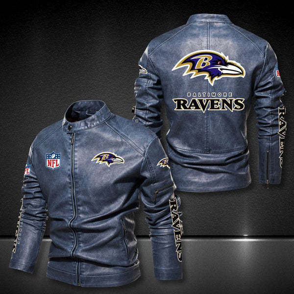 Baltimore Ravens Vintage Distressed Leather Jacket