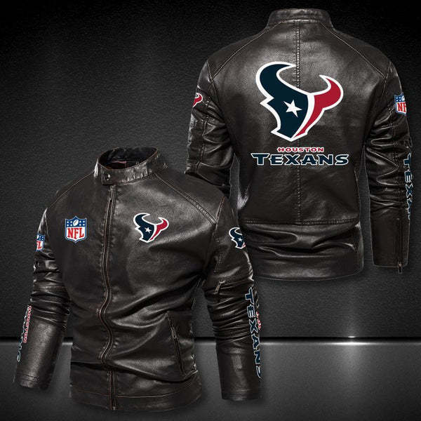 Houston Texans Vintage Distressed Leather Jacket