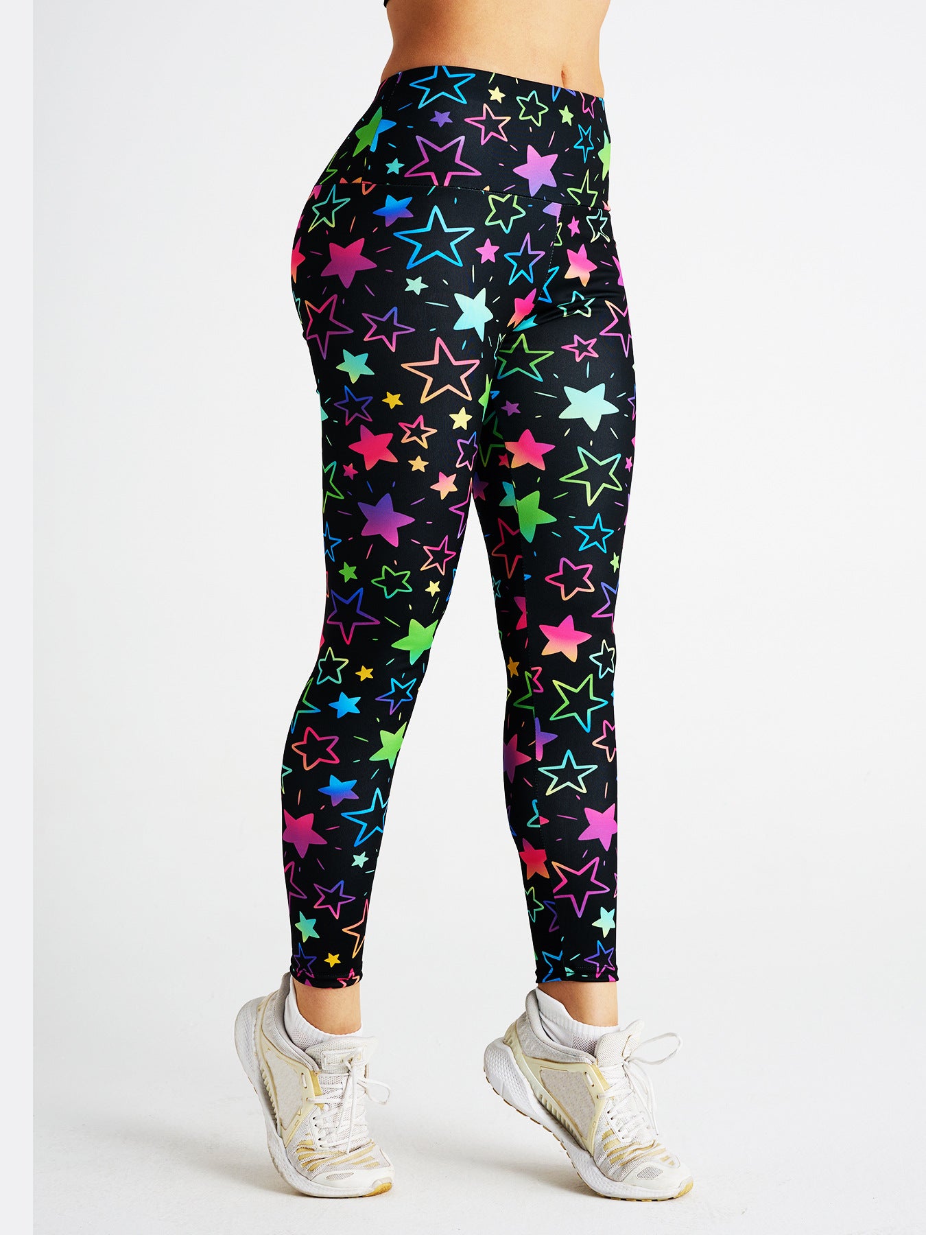 Cartoon Star Print High Waist Sports Fitness Yoga Pants