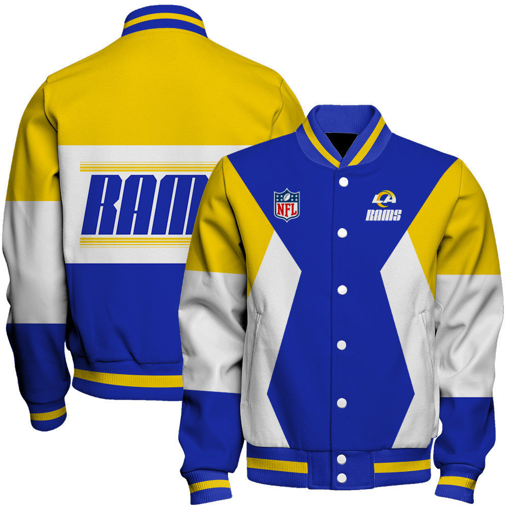Los Angeles Rams Printed Team Color-block Single-layer Thin Stand-collar Jacket