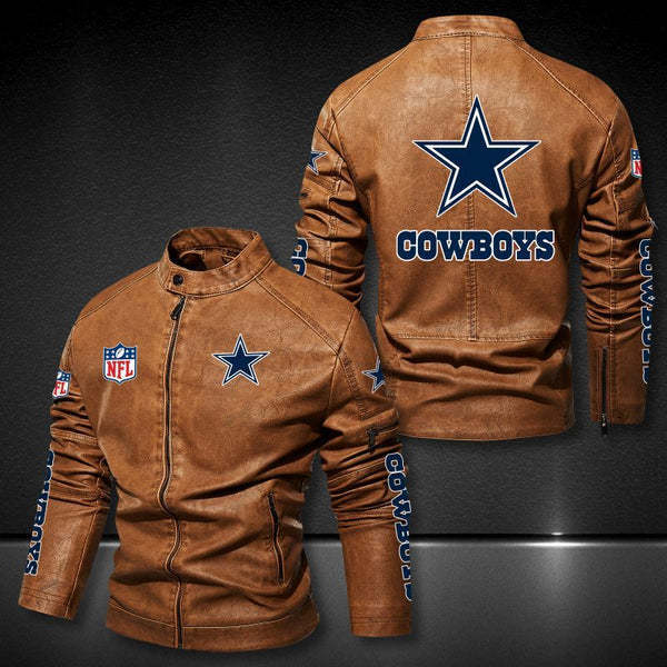 Dallas Cowboys Vintage Distressed Leather Jacket