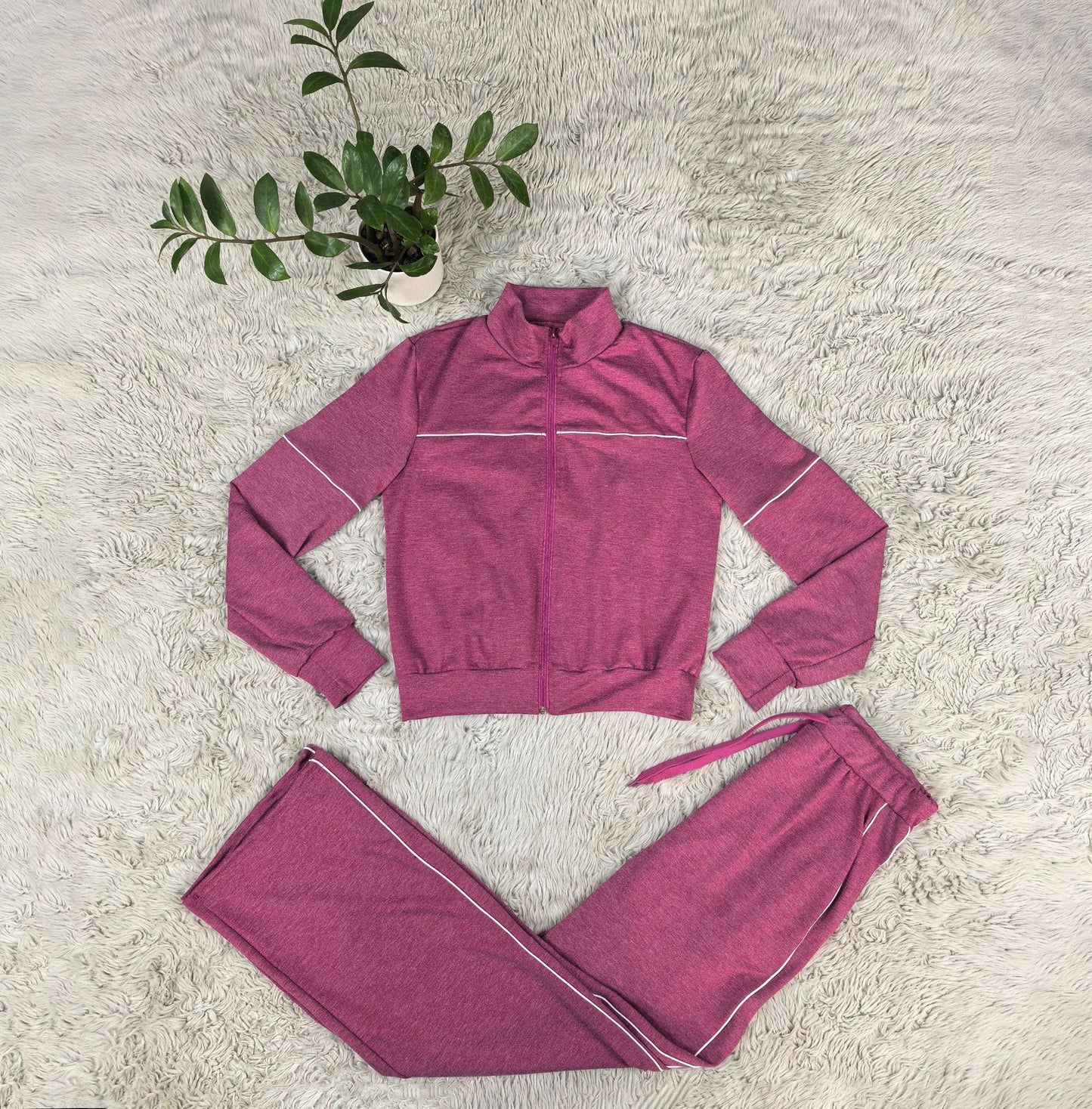 Casual Embroidered Zipper Sweatshirt and Jogger Pants Tracksuit