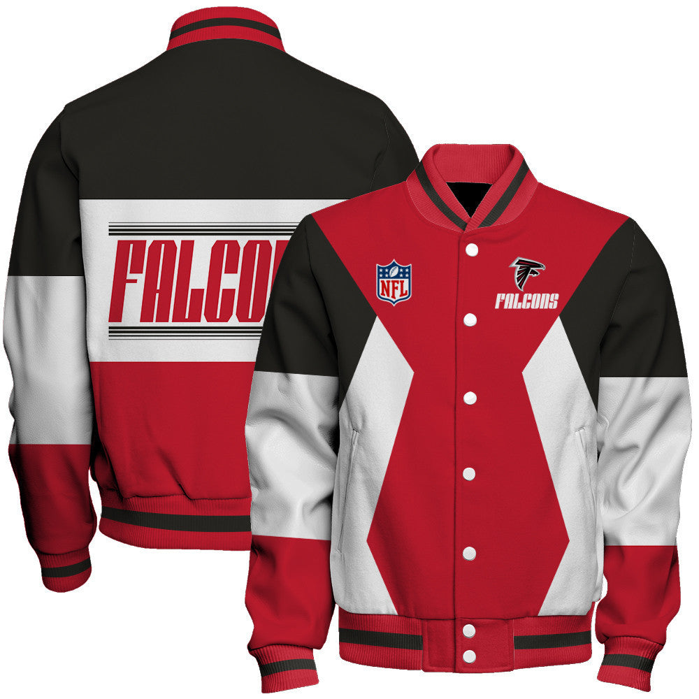 Atlanta Falcons Printed Team Color-block Single-layer Thin Stand-collar Jacket