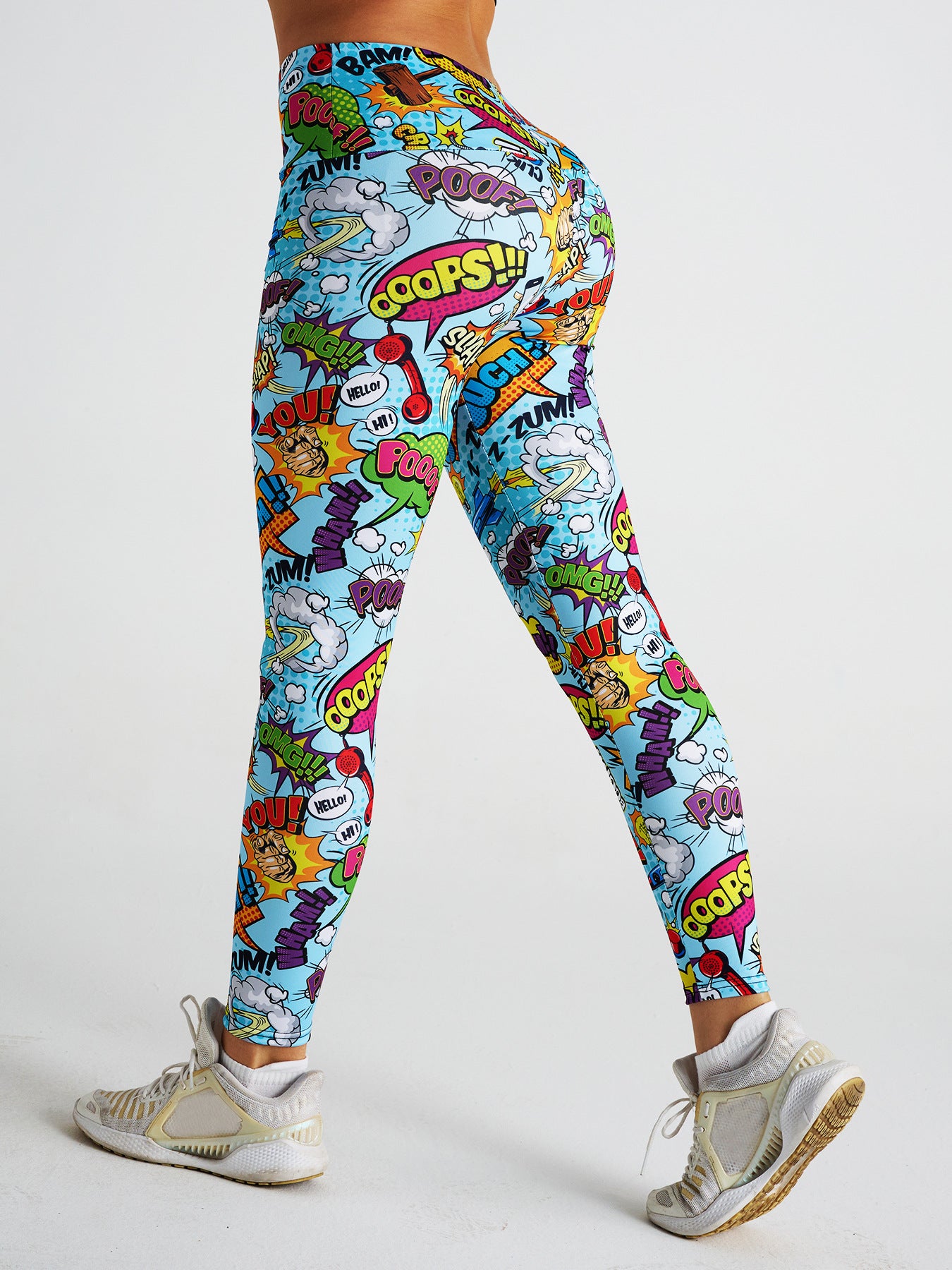 Fashionable Cartoon Print High Waist Sports Fitness Yoga Pants