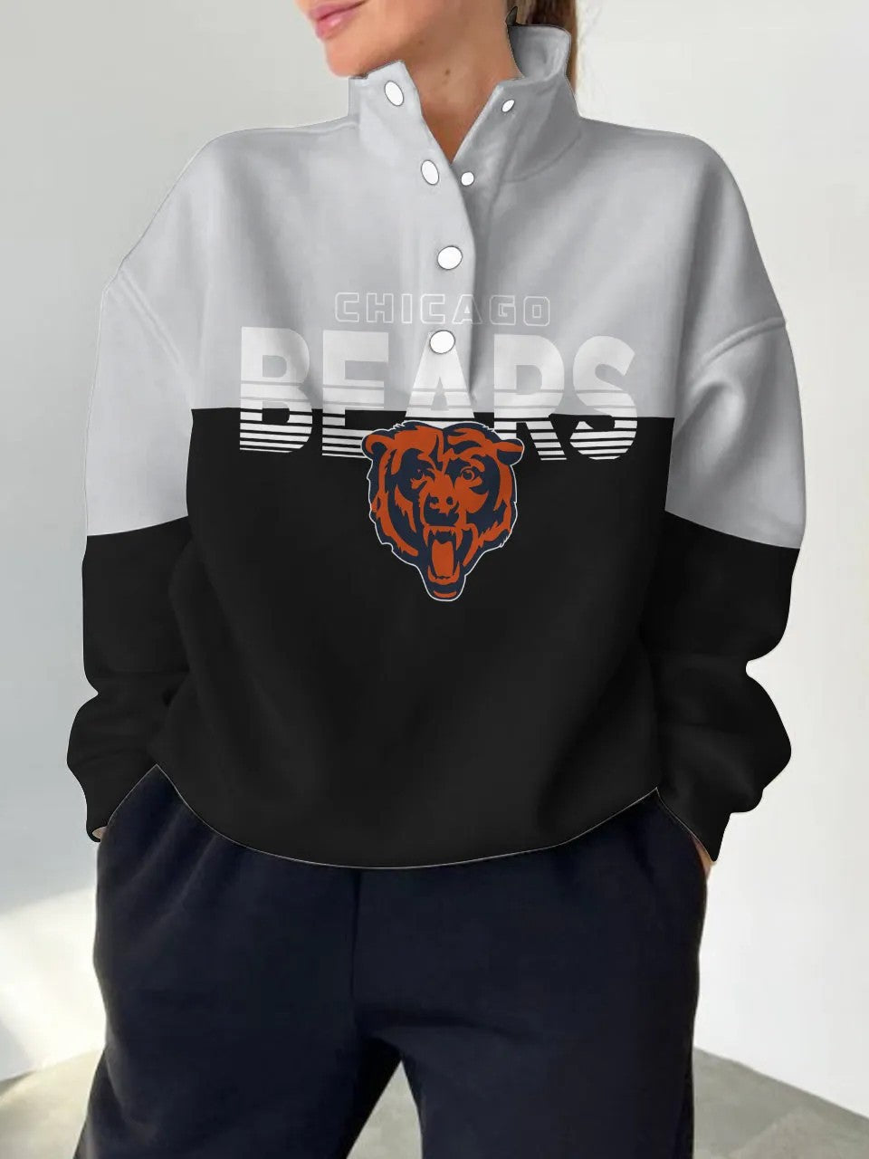 Chicago Bears Digital Print Western Style Vintage Sweatshirt
