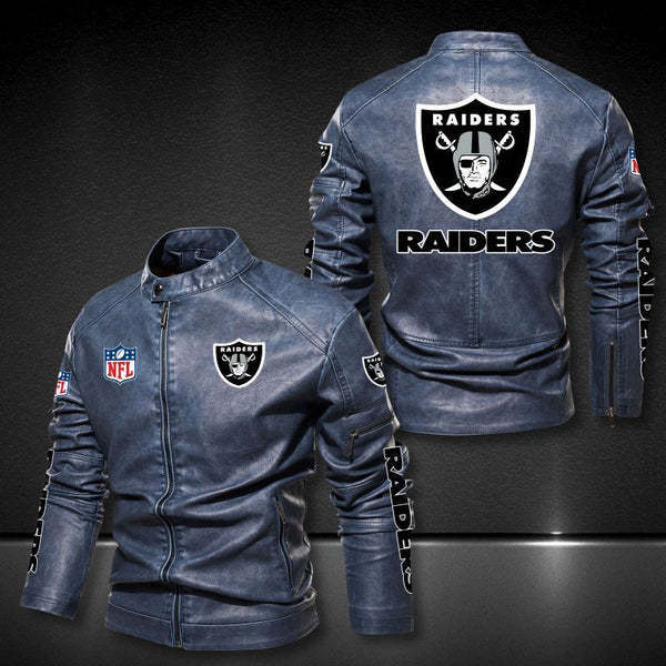 Las Vegas Raiders Vintage Distressed Leather Jacket