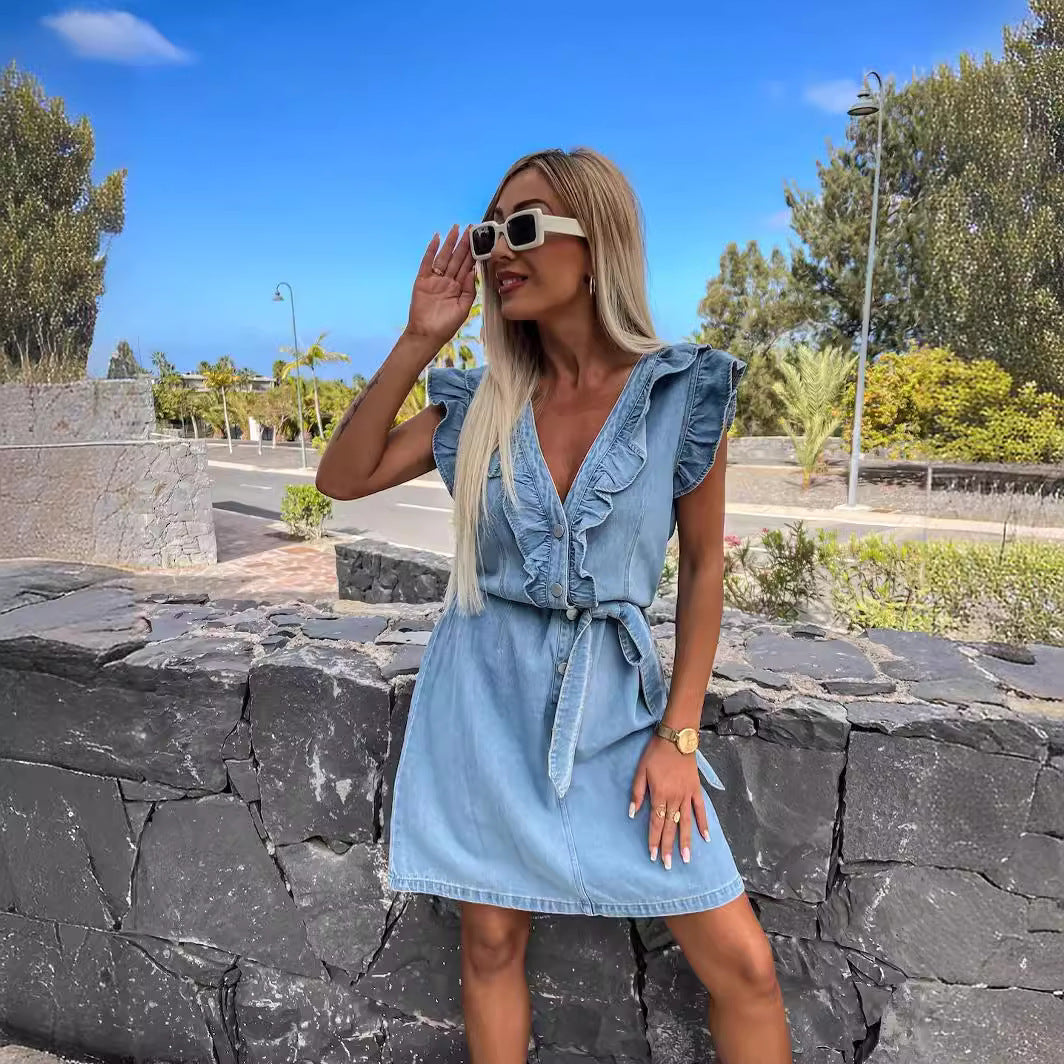 Fashion Casual Sleeveless Loose Denim Dress