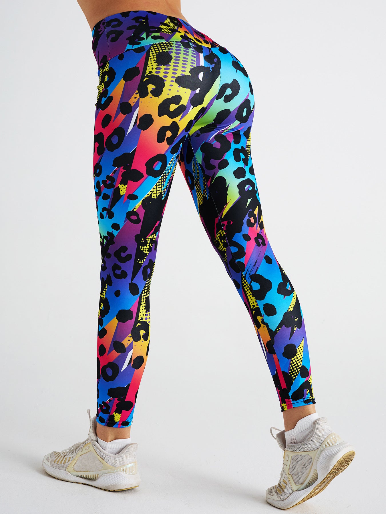 Colorful Leopard Print High Waist Sports Fitness Yoga Pants