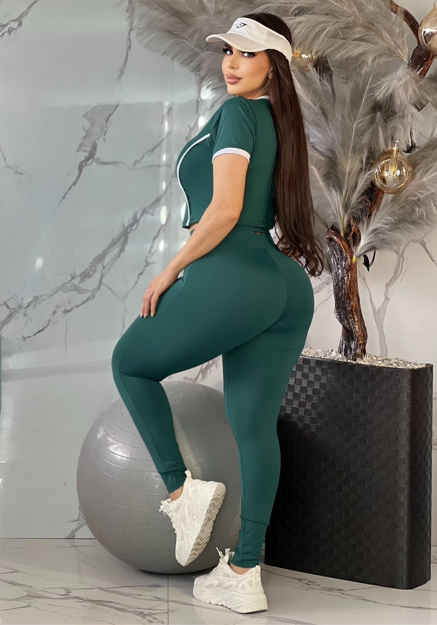 Fashion Letter High Waist Pants Solid Color Sports Yoga Suit