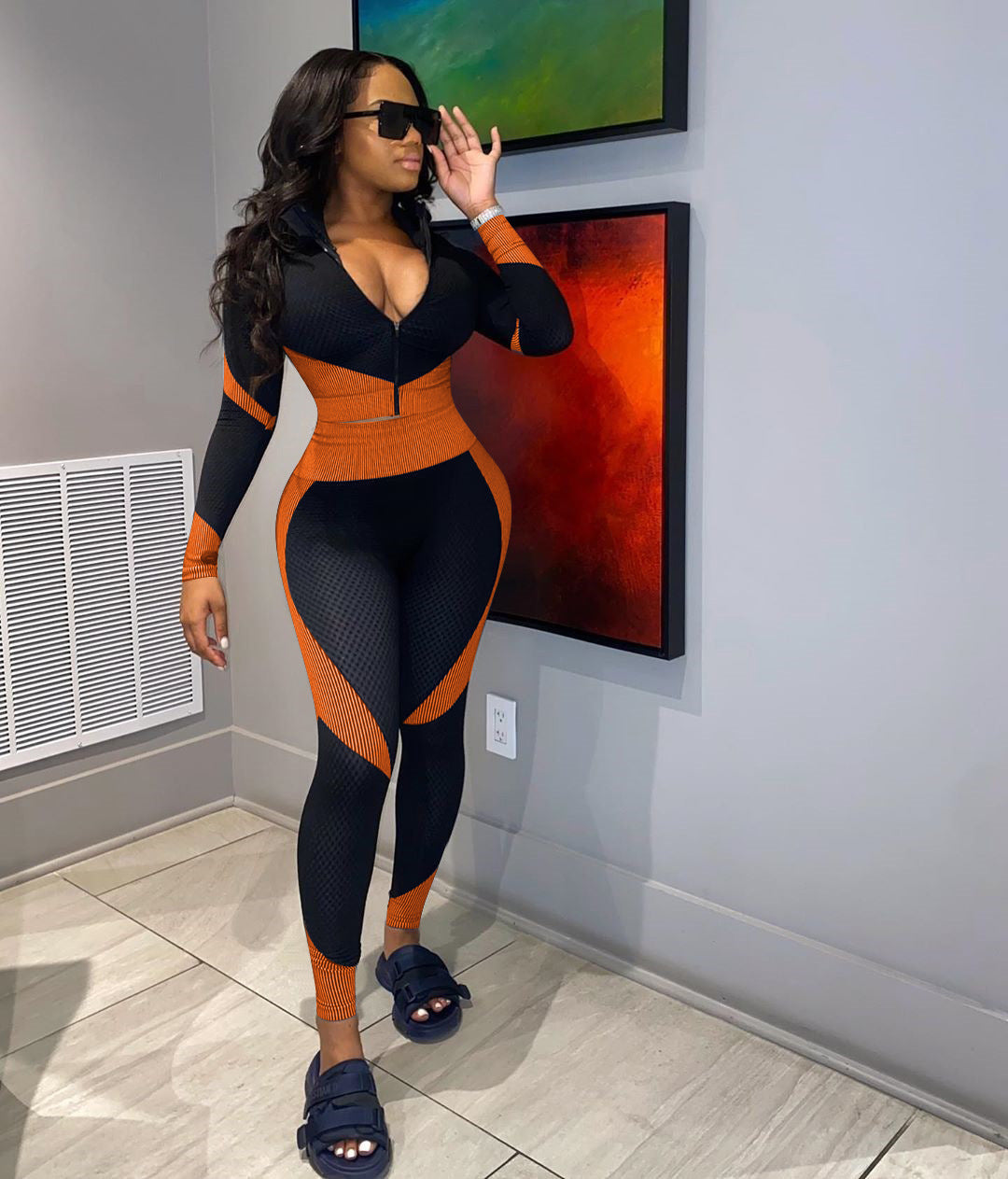 High Waist Quick-drying Long-sleeved Trousers Yoga Sports Suit