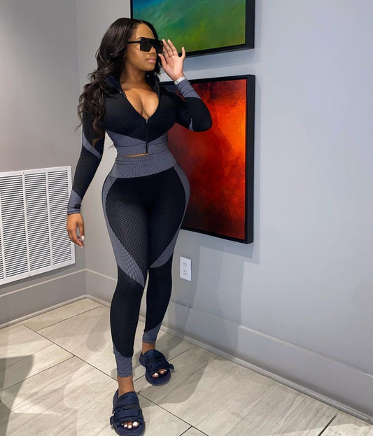 High Waist Quick-drying Long-sleeved Trousers Yoga Sports Suit