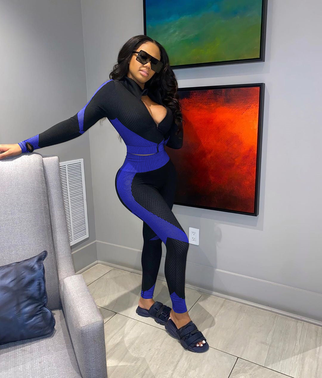 High Waist Quick-drying Long-sleeved Trousers Yoga Sports Suit