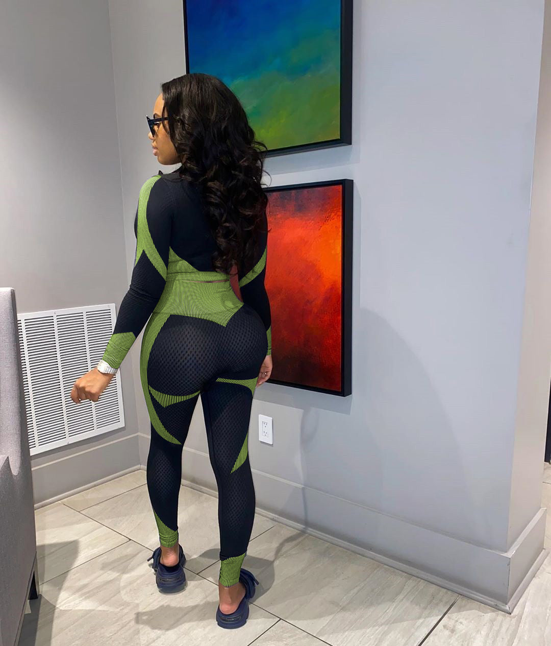 High Waist Quick-drying Long-sleeved Trousers Yoga Sports Suit